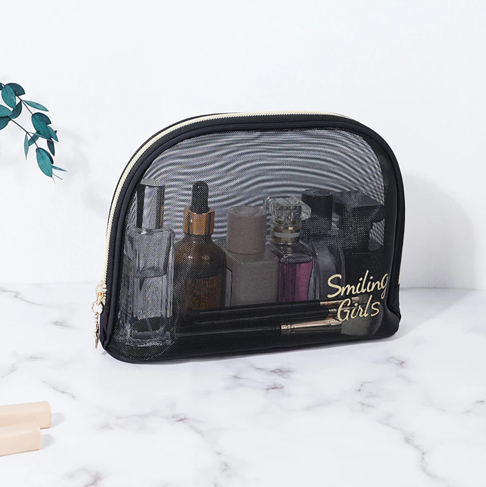 Black Mesh Makeup Bag