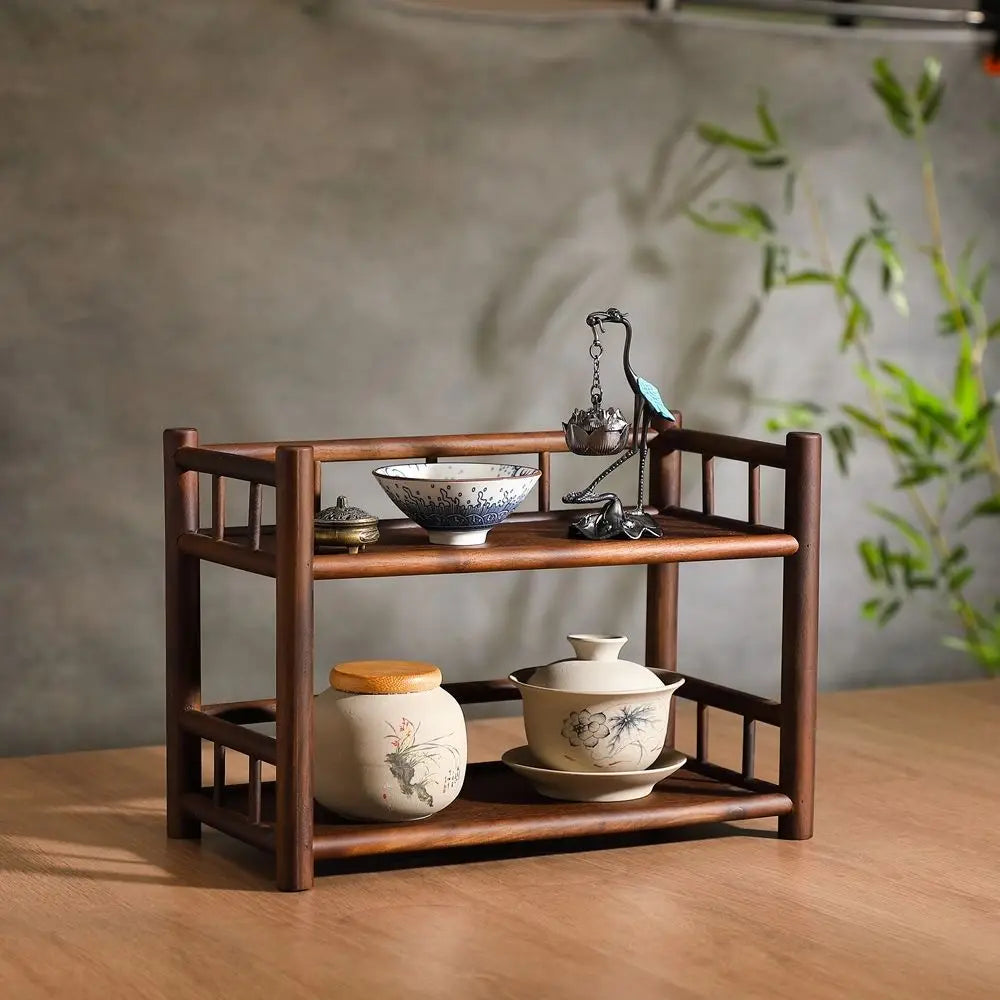 Solid Wood Tea Set Organizer