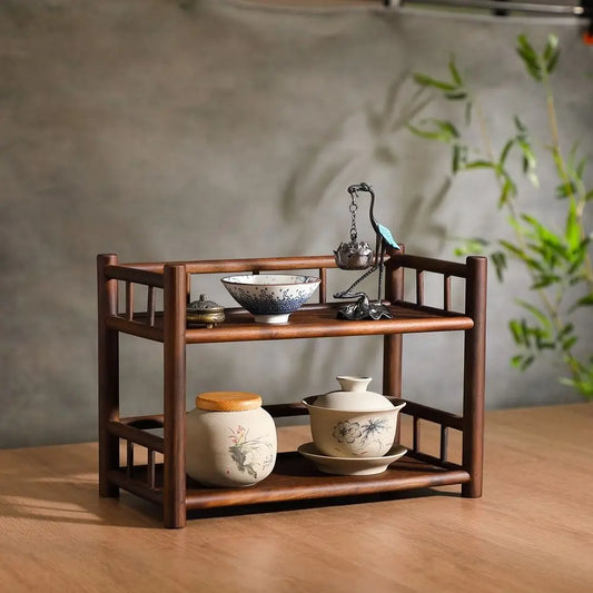 Solid Wood Tea Set Organizer