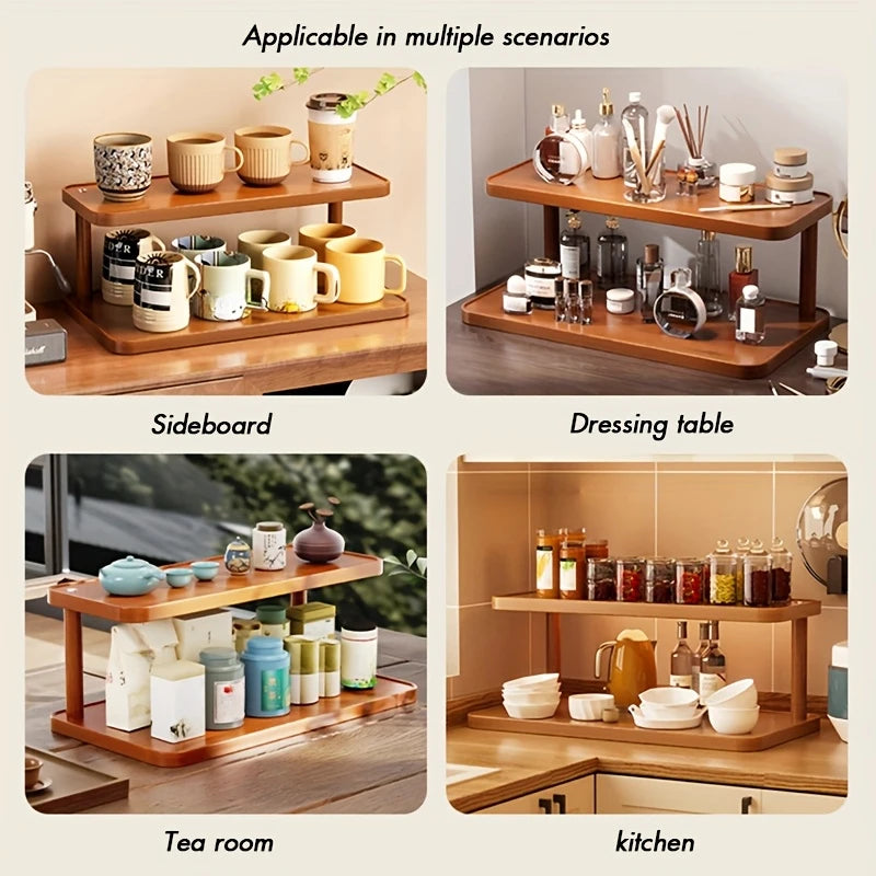 2-Tier Wooden Storage Rack