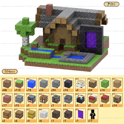 Magnetic Building Blocks Mine World Magnet Cube Set for Boy Girl Kid Age 3+ DIY Model