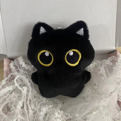 10cm Cute Black Cat plush toy Doll Small Pendant Cuddly Pillow Cushion Ins Black Cat Plush