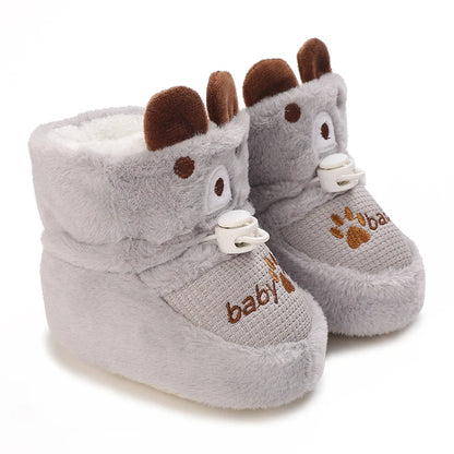 0-18 Winter Warm Fashion Cotton Shoes for Boys and Girls Snow Boots Soft and Comfortable Cartoon Casual Sneakers
