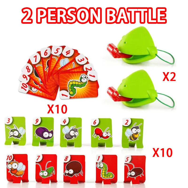 Frog Lizard Mask Wagging Tongue Lick Cards Board Games for Children Family Party Toys
