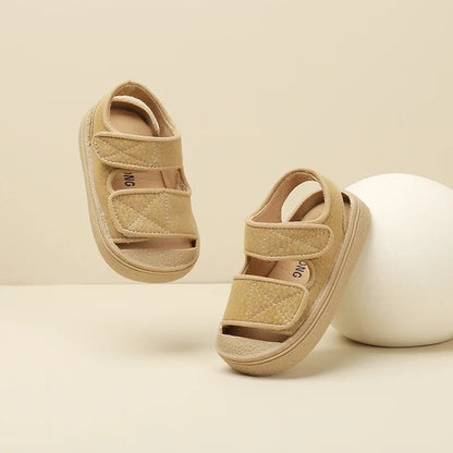 12-16cm Brand Girl's Summer Soft Closed-Toe Sandals,Solid Outdoor Casual Sandals