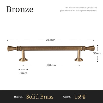Solid Antique Brass Handle Furniture Handles Single Hole Pendant Drawer Knob T-Bar Kitchen Cabinet Pull Customizable