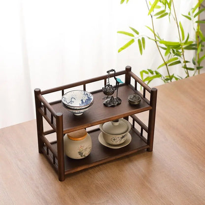 Solid Wood Tea Set Organizer