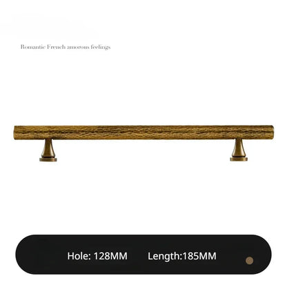 Retro Bronze Handmade Solid Brass Cabinet Door Knobs and Handles Furniture Cupboard Wardrobe Drawer Pull Antique T Bar Handles