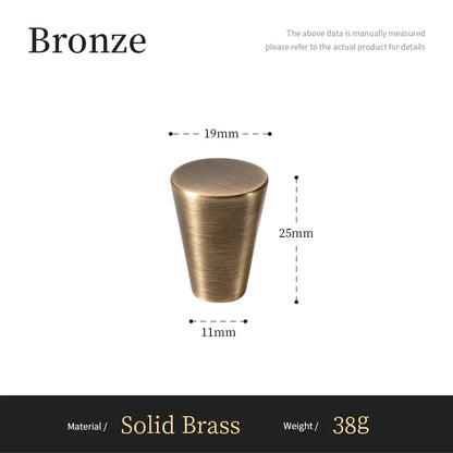 Solid Antique Brass Handle Furniture Handles Single Hole Pendant Drawer Knob T-Bar Kitchen Cabinet Pull Customizable