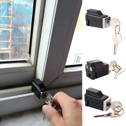 Aluminum Alloy Window Locks with 2 Keys Window Restrictor Lock Durable Portable