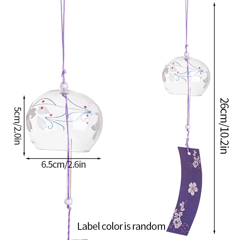 Japanese Style Wind Chimes Glass Decorative Wind Bell Garden Window Hanging Pendants