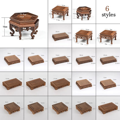 Wooden Retro Tea Tray Table Delicate Small Square Teapot Bases Bonsai Stand Vase Bonsai