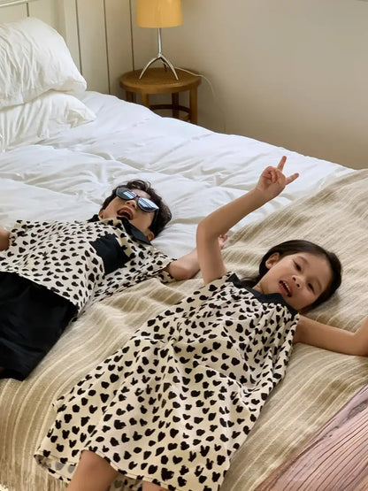 Kids Summer Korean Suspender Skirt Set