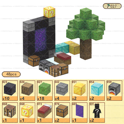 Magnetic Building Blocks Mine World Magnet Cube Set for Boy Girl Kid Age 3+ DIY Model