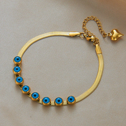 DIEYURO 316 Stainless Steel Butterfly Lightning Green Stone Charm Bracelet For Women