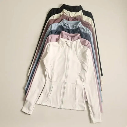 Yoga Clothes Windbreaker Sportswear Woman Running Long Sleeve Sweatshirt Sports Jackets