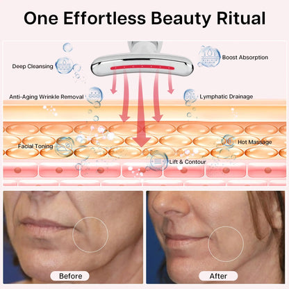 7-in-1 Neck Beauty Device & LED Electronic Facial Massager -Vibrating Skin Care Tool
