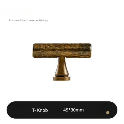Retro Bronze Handmade Solid Brass Cabinet Door Knobs and Handles Furniture Cupboard Wardrobe Drawer Pull Antique T Bar Handles