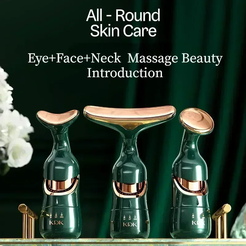 3 In 1 Facial Lifting Device Neck Facial Eye Massage Face Slimmer EMS Beauty Skin Tightening