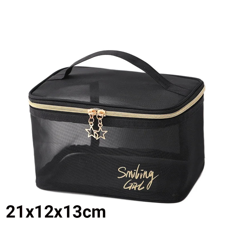 Black Mesh Makeup Bag