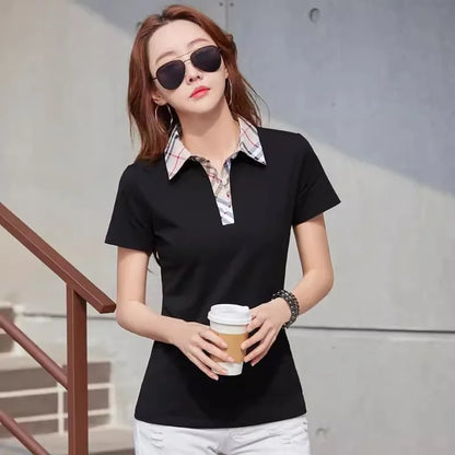 Women Plaid Summer T-Shirt
