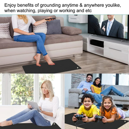 Grounding Mat for Sleep, Energy, Pain Relief, Inflammation, Balance, Wellness. Earth Connected Therapy Indoor Grounding