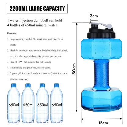 Dumbbell Water Bottle 2L