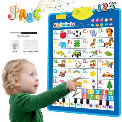 Electronic English Alphabet Wall Chart Talking ABC Letters 123s Music Poster