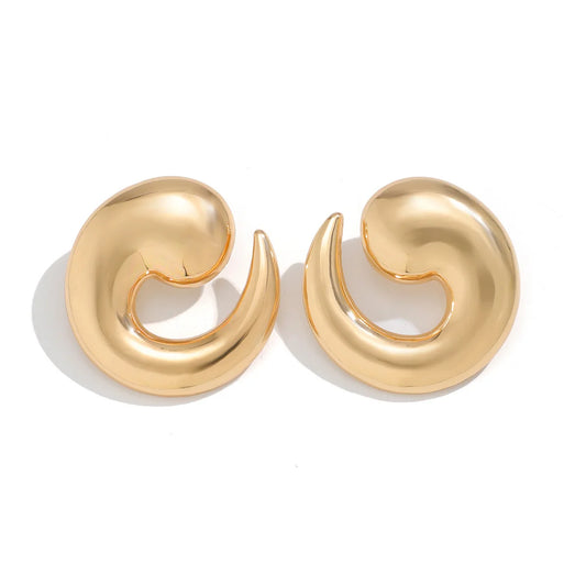 DIEZI Steampunk Vintage Gold Silver Color Metal Stud Earrings Women Punk Fashion Geometric Piercing