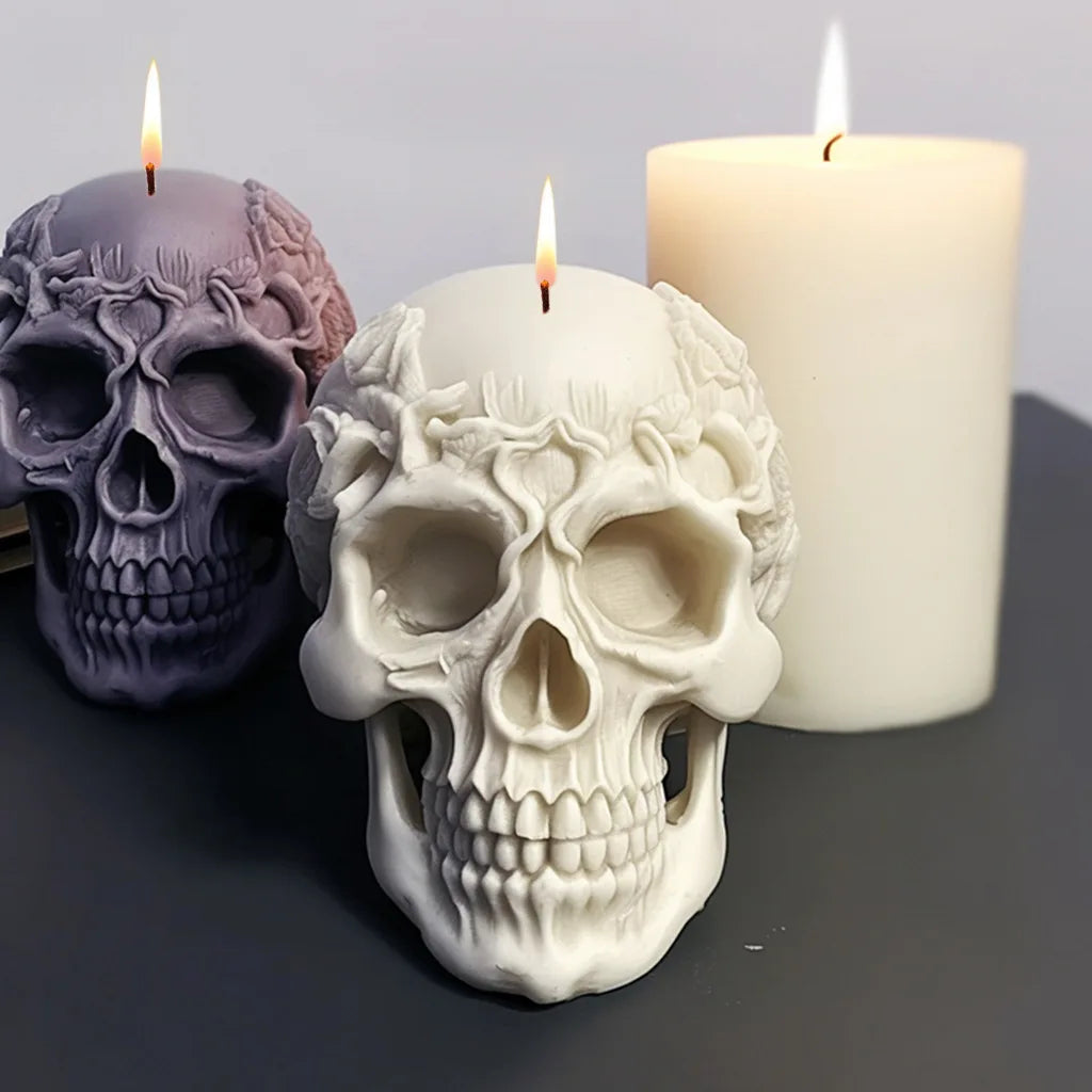 Rose Skull Candle Mold