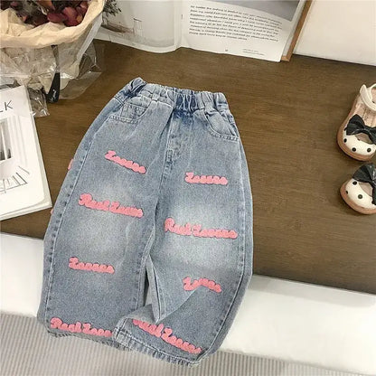 Girls Knitted Waistcoat and Jeans Set