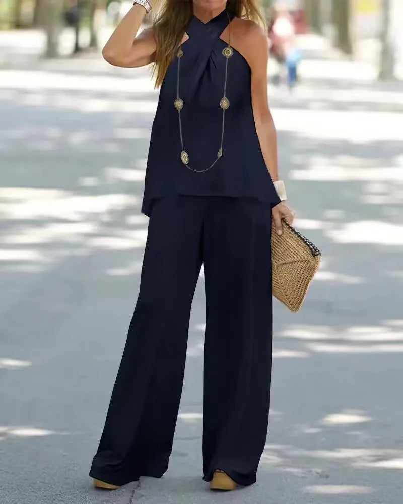 Women's Halter Neck Two-Piece Suit
