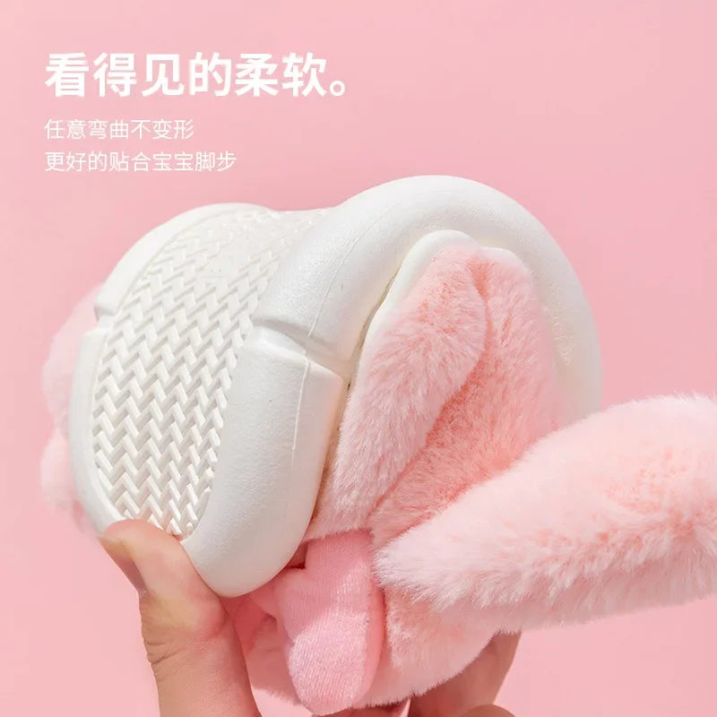 New Sanrio Melody Cotton Slippers Women's Winter Cute Indoor Home Parent-child 2024