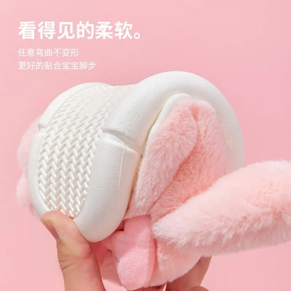 New Sanrio Melody Cotton Slippers Women's Winter Cute Indoor Home Parent-child 2024