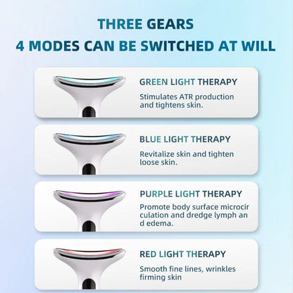 NEW EMS Microcurrent Chin Lifting Face Neck Beauty Device LED Photon Firming Rejuvenation