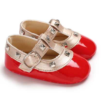 Spring and Autumn Girl Baby Shoes Classic Fashion Red Theme Cute Bow Princess Shoes