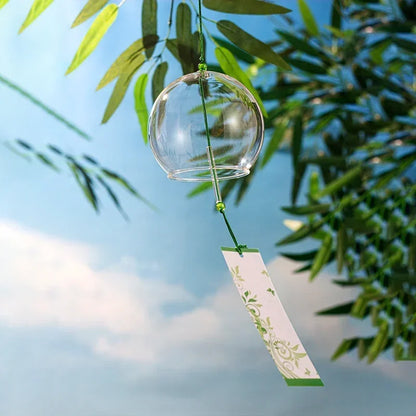 Japanese Style Wind Chimes Glass Decorative Wind Bell Garden Window Hanging Pendants
