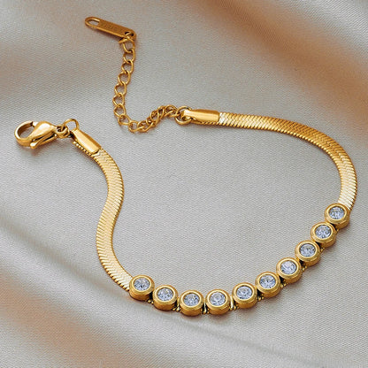 DIEYURO 316 Stainless Steel Butterfly Lightning Green Stone Charm Bracelet For Women