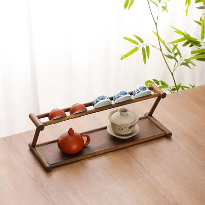 Solid Wood Tea Set Organizer