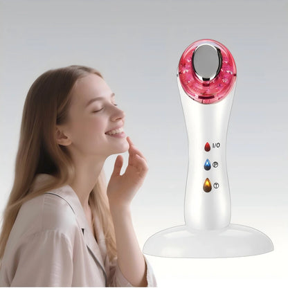 5-in-1 Ultra Skin Rejuvenator Red/Blue/Yellow LED Care Device Ultrasonic/Vibration Massage