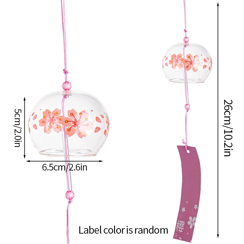 Japanese Style Wind Chimes Glass Decorative Wind Bell Garden Window Hanging Pendants
