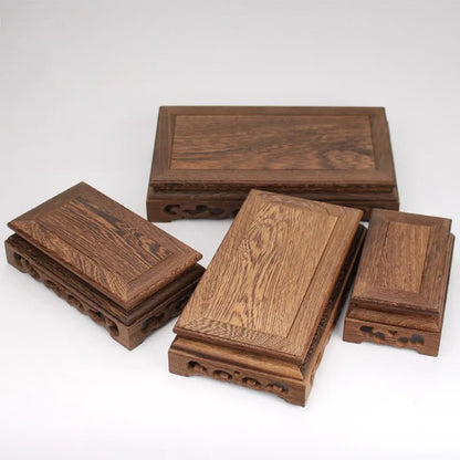 Wooden Retro Tea Tray Table Delicate Small Square Teapot Bases Bonsai Stand Vase Bonsai