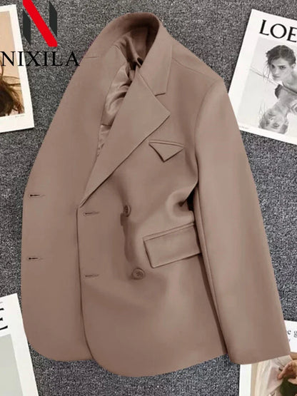 New Spring Autumn Blazer Woman 2024 Chic Elegant Woman Jacket Outerwears Blazers