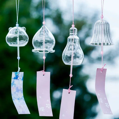 Japanese Style Wind Chimes Glass Decorative Wind Bell Garden Window Hanging Pendants