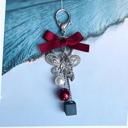 Easya 2024 Fashion Butterfly Bows Luxury Glitter Keychains High Quality Bags