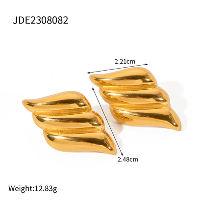 Uworld Trendy 18k Gold Color Plated Stainless Steel Statement Earrings Waterproof Fashion