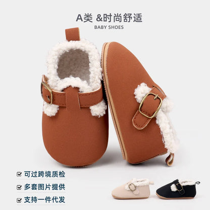 Winter Cute Baby Girls and Boys Warm Plush Non-slip Comfortable Prewalker Shoes High Quality Toddler Shoes First Walkers BMB4028