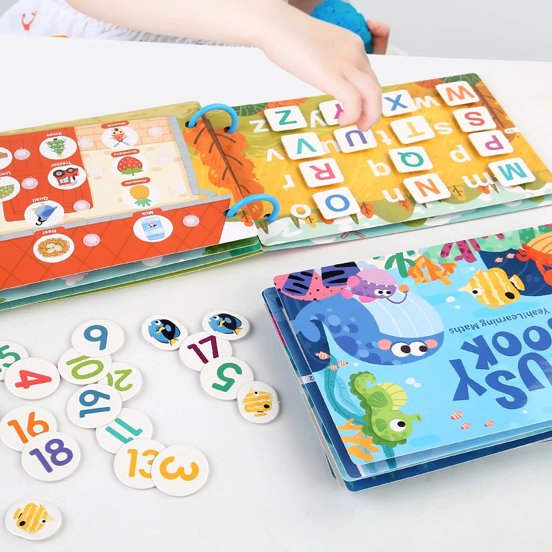 Montessori Baby Busy book My First Quiet Book Paste Early Learning Education Toy Children