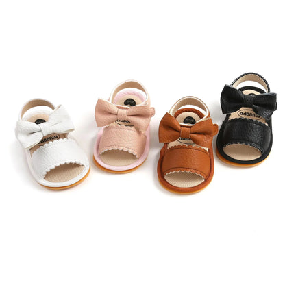 Meckior Summer Baby Shoes Toddler Flats Baby Sandals Soft Rubber Sole Anti-Slip