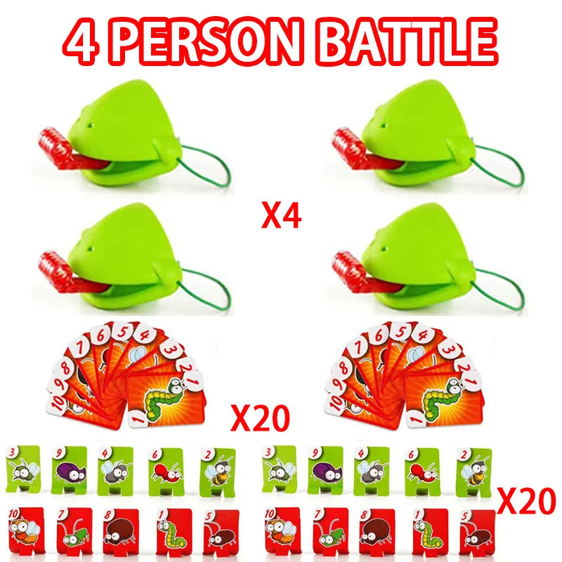Frog Lizard Mask Wagging Tongue Lick Cards Board Games for Children Family Party Toys